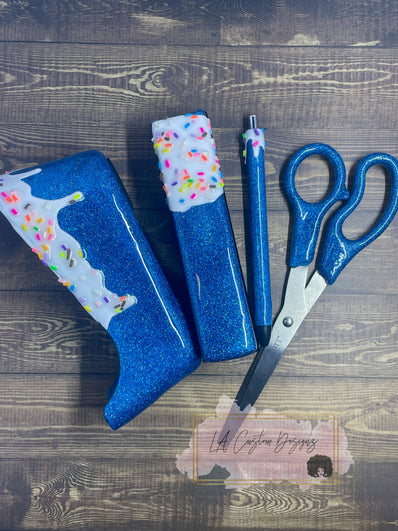 6 Piece Icing Drip Glitter Resin Office Supply Set