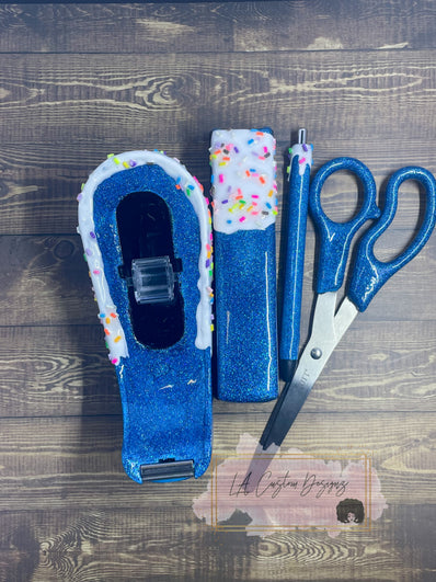 6 Piece Icing Drip Glitter Resin Office Supply Set