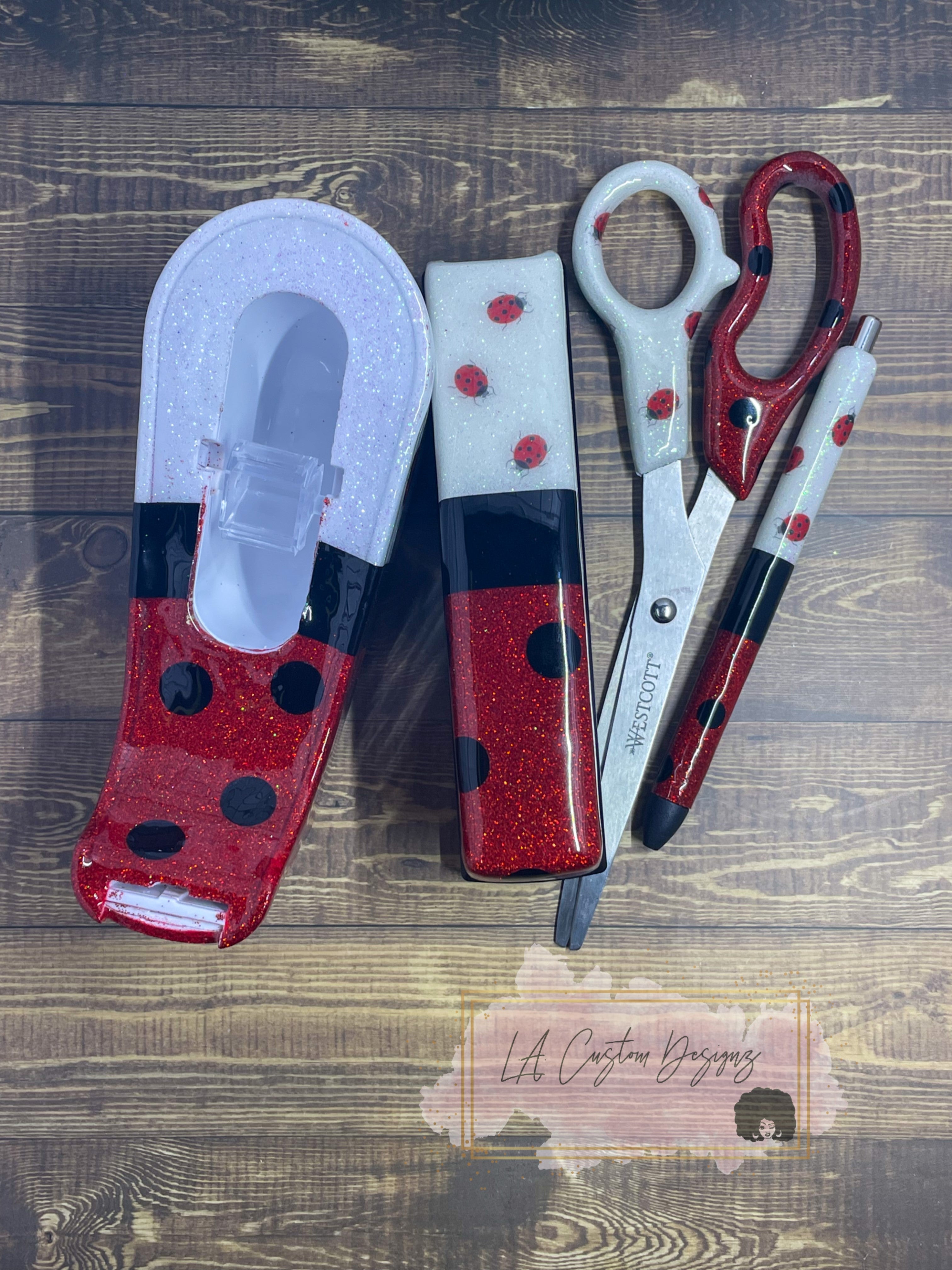 6 Piece Ladybug Office Supply Set