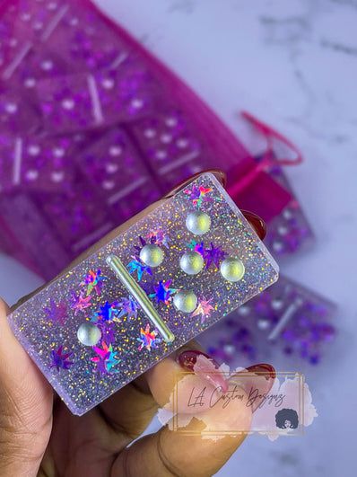 Purple Leaf Domino Set - lacustomdesignz