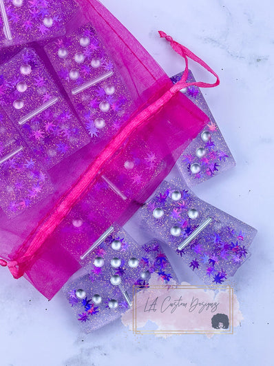 Purple Leaf Domino Set - lacustomdesignz