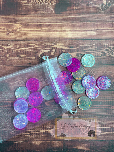 Replacement Glitter Resin Checkers Pieces