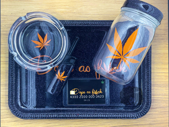 Louis Vuitton Rolling Tray Ashtray and Stash Jar Set. Weed 