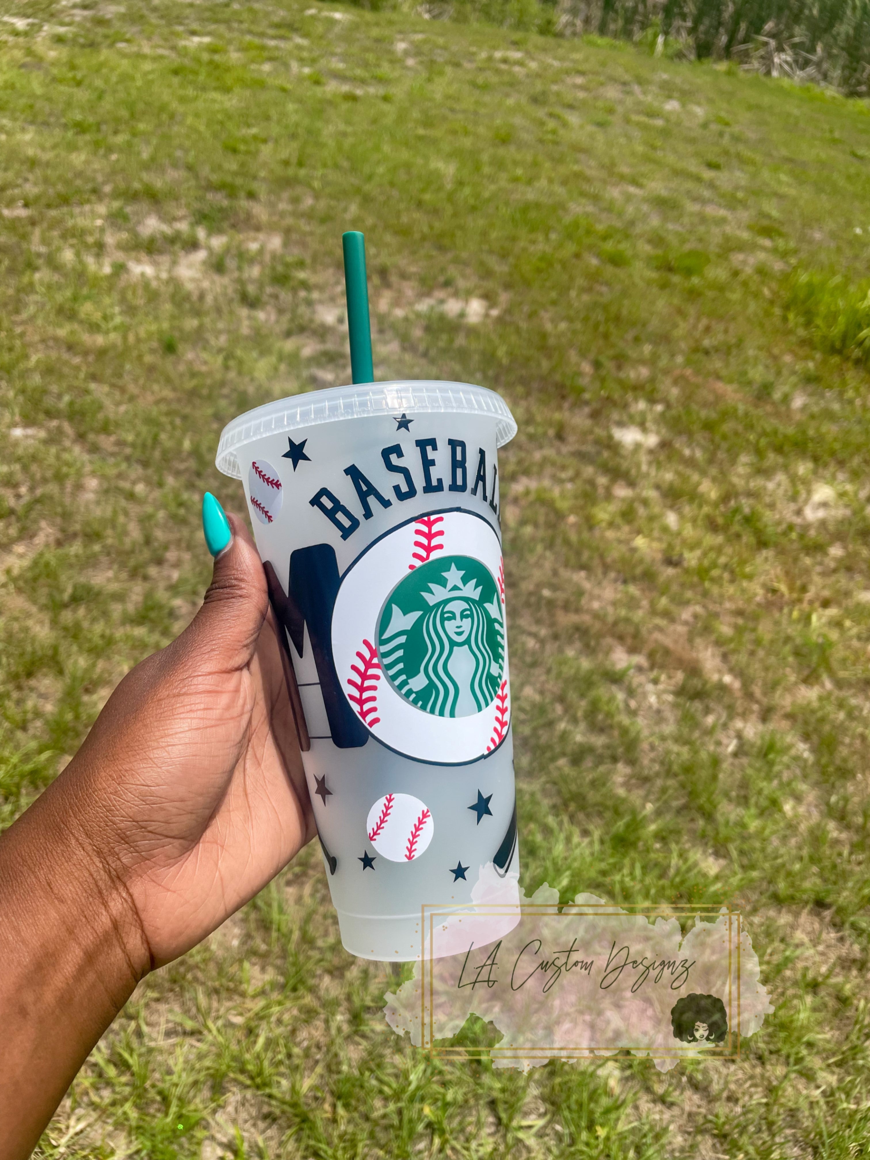 Starbucks Baseball Mom Cold Cup - lacustomdesignz