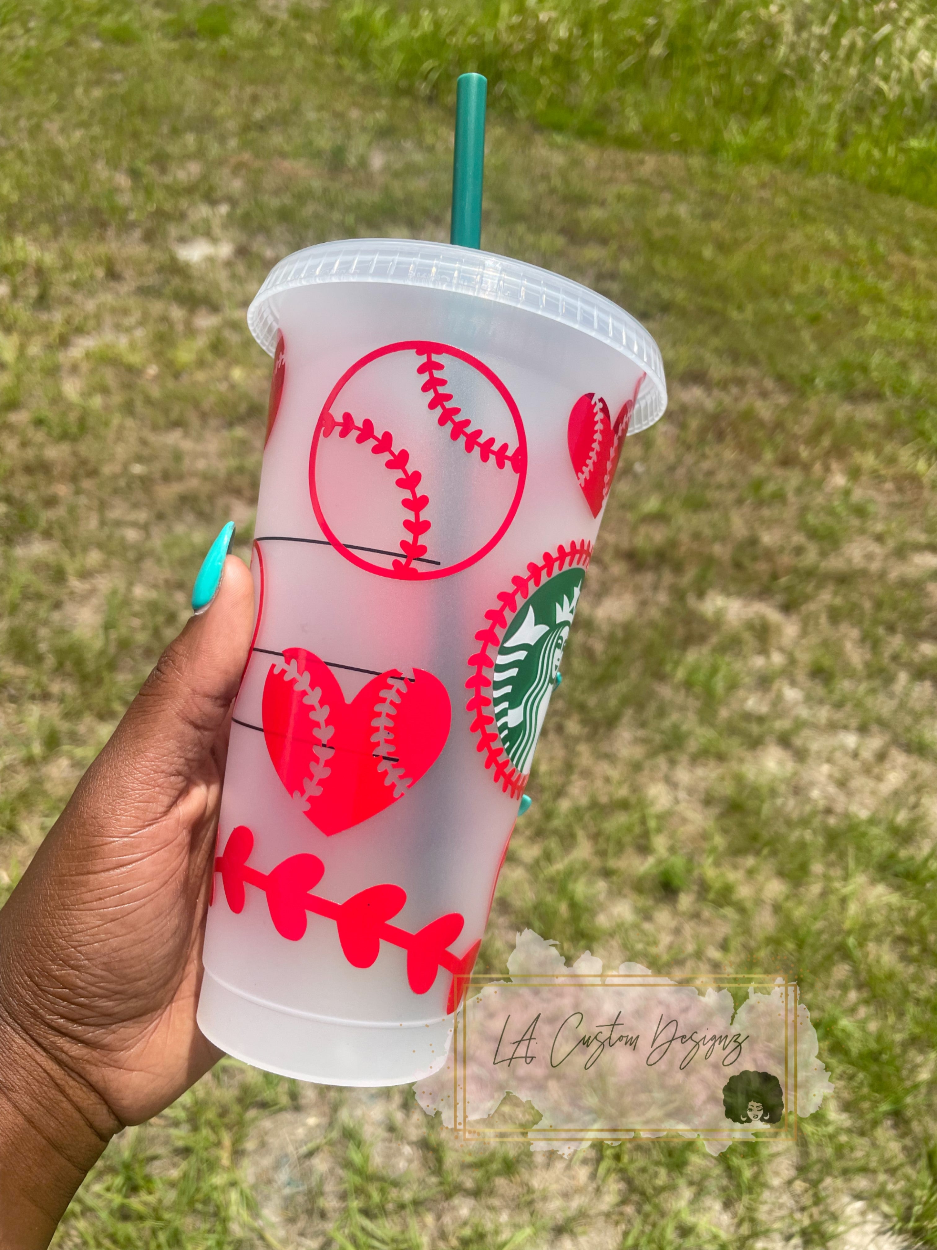 Starbucks Baseball Mom Cold Cup - lacustomdesignz
