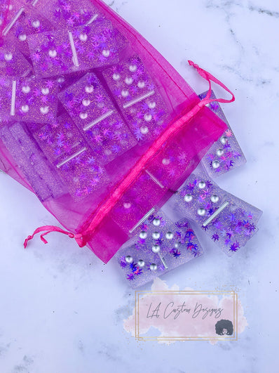 Purple Leaf Domino Set - lacustomdesignz
